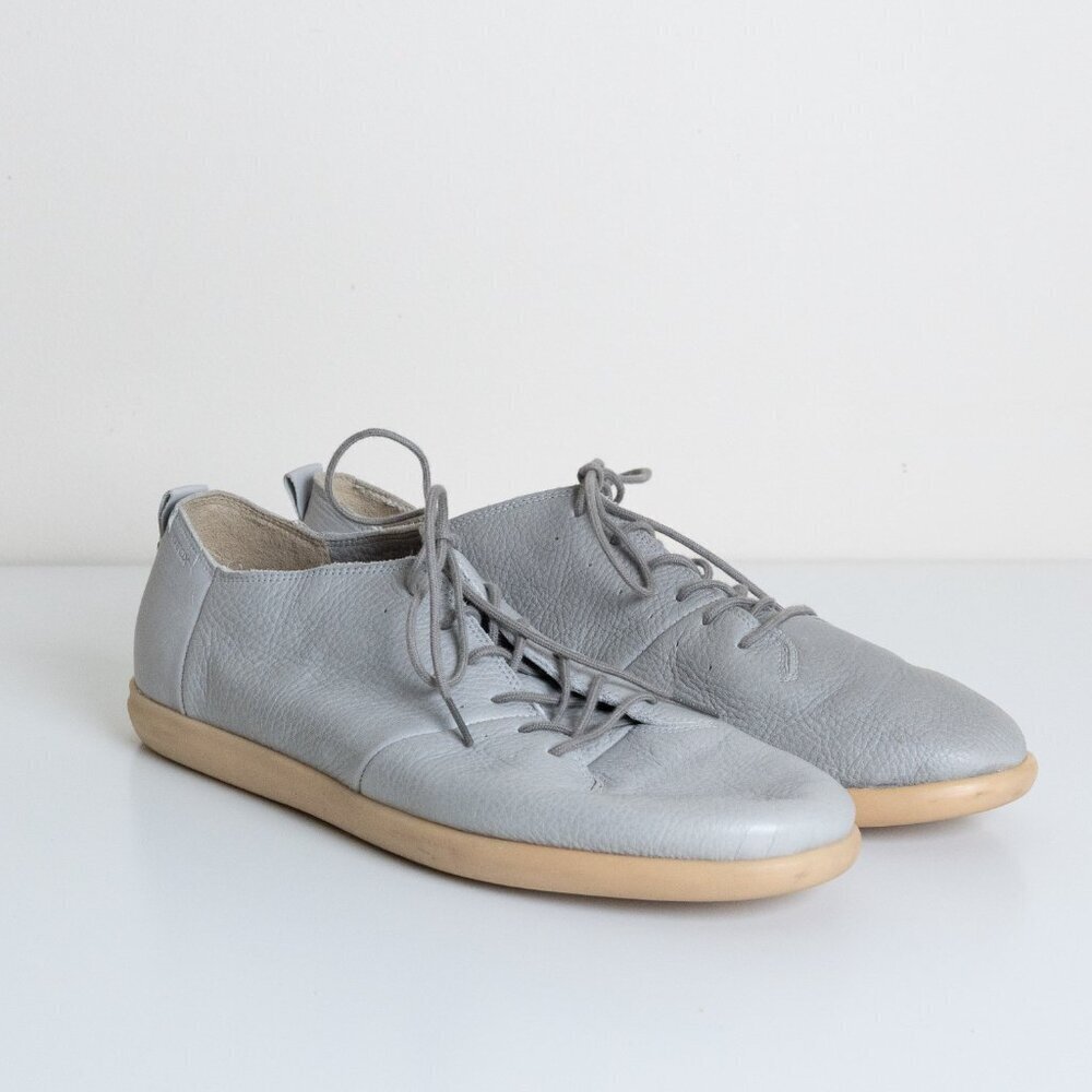 Geox Respira Leather Sneakers Gray Comfort Minimalist Casual Shoes - Picture 5 of 16